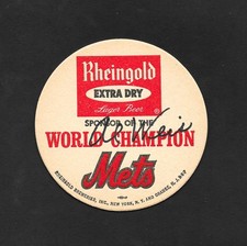 Al Weis Signed 1969 Mets Rheingold Beer Coaster Original Guaranteed Auto picture