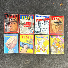 Time & Newsweek 1974 Illustrated Politics News Magazines Lot, Feb & May picture