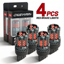 4PCS 7443 7440 7444 LED Brake Tail Parking Stop Light Bulbs Red No Error Free picture
