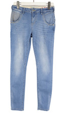 Mos Mosh Linton Bleach Jeans Womens W26 Zip Fly Faded Whiskers Stretch picture