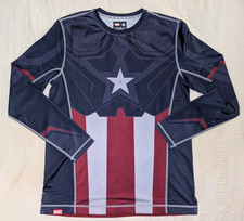 SuperX Shirt Mens LG Long Sleeve Compression MARVEL Captain America Official picture