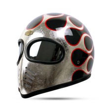 SPECIAL CUSTOM VINTAGE HELMET MOTORCYCLE XF-GP CHROME CAFERACER BOBBER CHOPPER picture