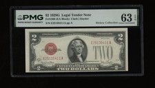 DBR 1928-G $2 Legal Fr. 1508 EA Block PMG 63 EPQ Serial E25135411A picture