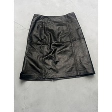 Vintage Jaclyn Smith Black Leather Mini Skirt Womens Large Lined Y2K Genuine L picture