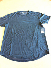 BYLT Premium Basics Pulse Drop-Cut Men’s 2XL Navy Logo Crew Neck Tee MTSS0262 picture