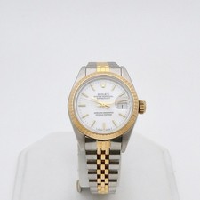 Rolex Oyster Perpetual Datejust 14K/SS Gold Ladies Watch Ivory Face Box & Papers picture