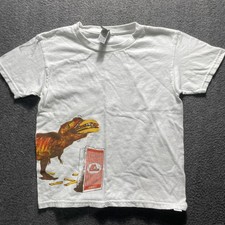 Whataburger Dinosaur T-Rex Shirt Youth Child XS  White Cotton Advertising Promo picture