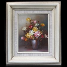 Fields Original Oil Painting Roses 8x10 Floral Still Life Framed COA Home Decor picture