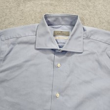 Canali Shirt Mens 39- 15.5 Blue Button Up Long Sleeve Impeccabile Dress Italy picture