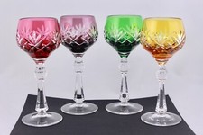SET OF 4 AJKA CRYSTAL CUT TO CLEAR MULTICOLOR 7-1/4