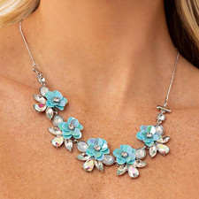 New Paparazzi Jewelry- Blue Necklace & Earrings Jewelry Set picture