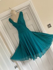 EXQUISITE BNWT MONSOON SIZE 18 PEACOCK GREEN FIT & FLARE PARTY DRESS picture