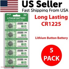 5 PCS New Lithium Battery 3V CR1225 /CR 1225 Button Cell Watch EXTRA LONG LIFE picture