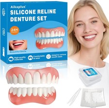 Moldable False Teeth, Veneers Teeth for Women and Men, Upper and Lower Matchi US picture