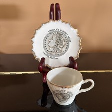Vintage 10,000 Silver Dollars Bar Montana Souvenir Collector Mini Cup and Saucer picture