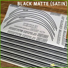 Black Matte Satin Restoration Stripes Decals Stickers for Monte Carlo SS 1985 86 picture