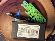 KANSEPT Flank G006A7 D2 Blackwash Tanto Manual Liner Lock Green Aluminum picture