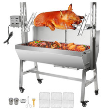 35''/46'' Stainless Steel Rotisserie Grill,40W Electric Pig Roaster Rotisserie picture