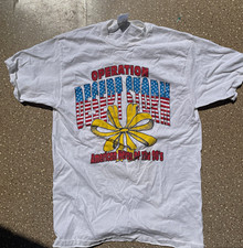 Vintage Operation Desert Storm USA Graphic Print Cotton Knit Crew Neck T-Shirt picture