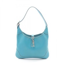 HERMES Trim 24 Shoulder Bag H Chevre leather Blue Used Women SHW picture