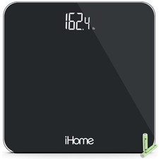iHome Digital Bathroom Scale 397 lbs with Fit+ App, Black picture