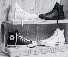 CONVERSE Chuck Taylor Men's Hi Top Premium Leather Sneakers Shoes Kicks New NIB picture