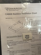 VIGILANT KIDDE SIEMENS EDWARDS CAB6 CAB6B PANEL BACK BOX BLACK picture