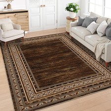 ✨Area Rug Living Room 8x10ft Vintage Bordered Washable Rugs Non Slip Soft Mats picture
