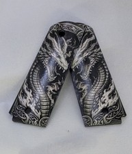 1911 Full-size Black ABS Grips with Dragon Printed Image picture