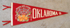 orig./Sharp 1956 Orange Bowl Football Pennant #1 OKLAHOMA SOONERS Great Color picture