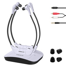 SIMOLIO Digital 2.4GHz Dual Wireless TV Headsets for Hearing Imparied, NEW picture