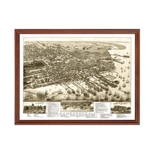 Old Map of Pensacola, FL 1885 - Vintage Pensacola Florida Ar picture