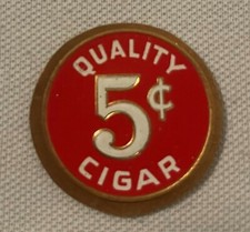 Antique Quality 5¢ Cigar Seal 🔴 Gold Embossed Paper Tobacco Label NOS picture