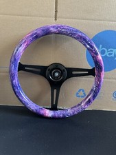 350mm Dish Steering Wheel - Fit 6 hole Hub Like Vertex Nardi NRG Grip picture