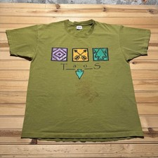 Vintage 90s Taos New Mexico Southwest Native Symbols Graphic T-Shirt USA - XL picture