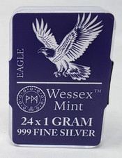 Wessex Mint ~ 24 X 1 Gram .999 Fine Silver Fractional Bars ~ Eagle -RARE picture