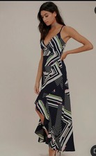 Lulu's The Sky's The Limit Navy Blue Striped High Low Dress NWT picture