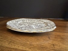 Vintage Colclough Bone China Blue Gold Chintz Side Plates Set 2 England 6.25in picture