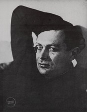 VTG Man Ray Photo Tristan Tzara Portrait Engraving LithographArt 1920 Mat 12x15 picture