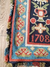 Vintage Scandinavian swedish needlepoint rollakan  crosstich tapestry panel t165 picture