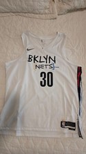 NIKE Brooklyn Nets Jersey Seth Curry #30 Mens White Black NBA City Edition 2XL picture