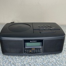 Sony CD Clock Radio ICF-CD810 Black AM FM Dream Machine Dual Alarm Vintage Works picture