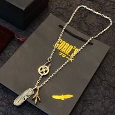 Goro's Luxury Takahashi Native Eagle Claw Feather Pendant Necklace Silver picture