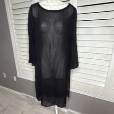J Jill Wearever Collection 100% Silk Swim Cover Up Tunic Dress Sz M picture