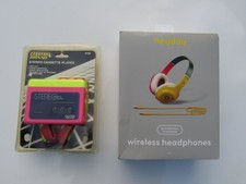 Electro Brand Stereo Cassette Player 2100 Neon Pink Yellow Portable Vintage picture
