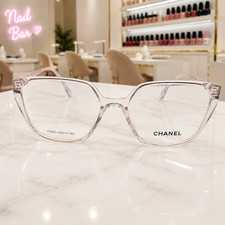 Chanel Clear Frame With Pink/Lilac Accents, (Authentic) 52,17,143 ,Stretchable picture