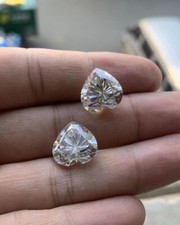 .85 CT Natural White Diamond 5m 2 Pcs Heart Cut VVS1 D Grade Certified A08 picture