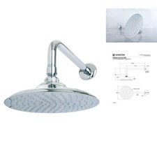 Kingston Brass K136A1CK Victorian 8-inch Brass Showerhead 12-inch Arm Polished picture