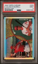 1999 Topps Chrome Refractor Pat Burrell RC PSA 9 Phillies Rookie Card #444 picture