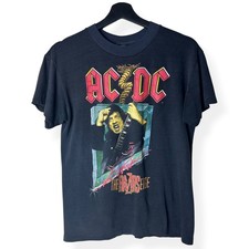 Vintage 1990 AC/DC The Razor’s Edge World Tour 1990-91 Black Graphic T-Shirt  picture
